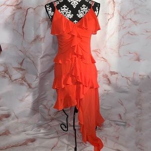Mustard Seed red orange ruffle dress